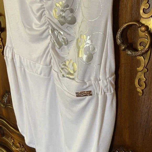 Beautiful drop waist sheer white dress in size L - Picture 12 of 12